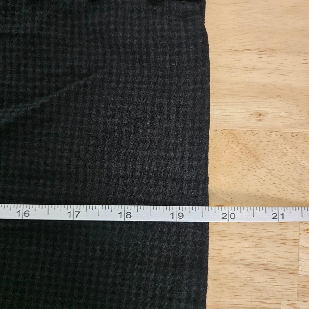 Madewell Black Gingham Seersucker Sweetheart Button Front Smocked Top Size Small